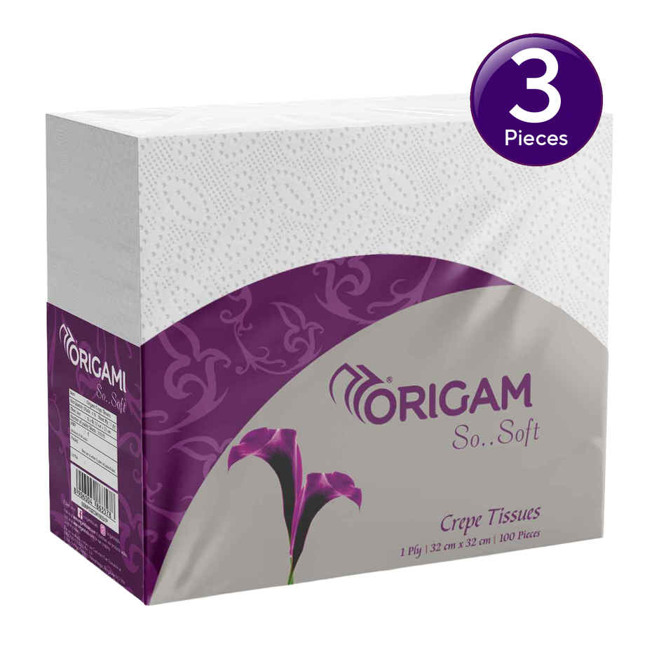Origami So Soft Table Top Napkin Tissues Soft, Strong & Highly Absorbent - Pack of 1, 100 Pulls Combo