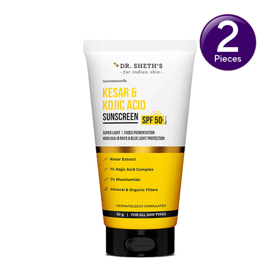 Dr. Sheth's Kesar & Kojic Acid Sunscreen | SPF 50+ PA++++ Combo