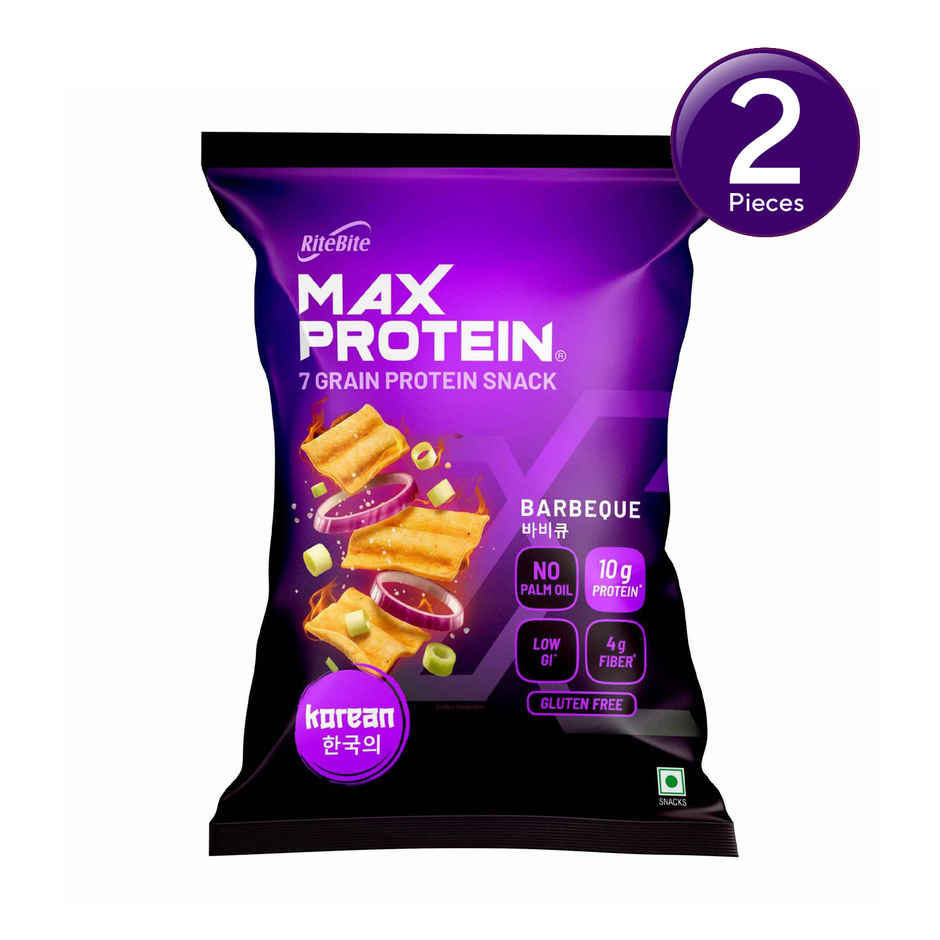 RiteBite Max Protein Barbeque Multigrain Protein Korean Chips | 10g Protein | 4g Fiber Combo