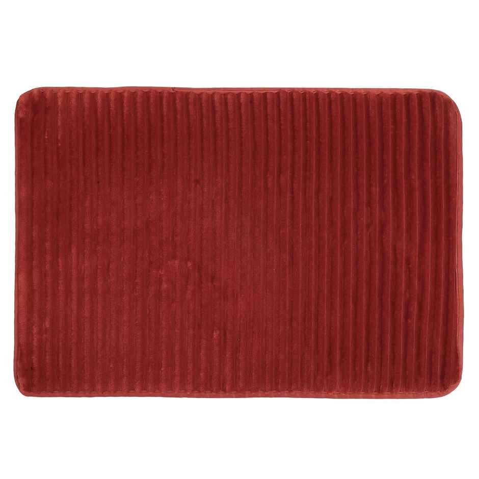 Status Ribbed Anti-Skid Foam Bath Mat | 40 x 60 cm | Red