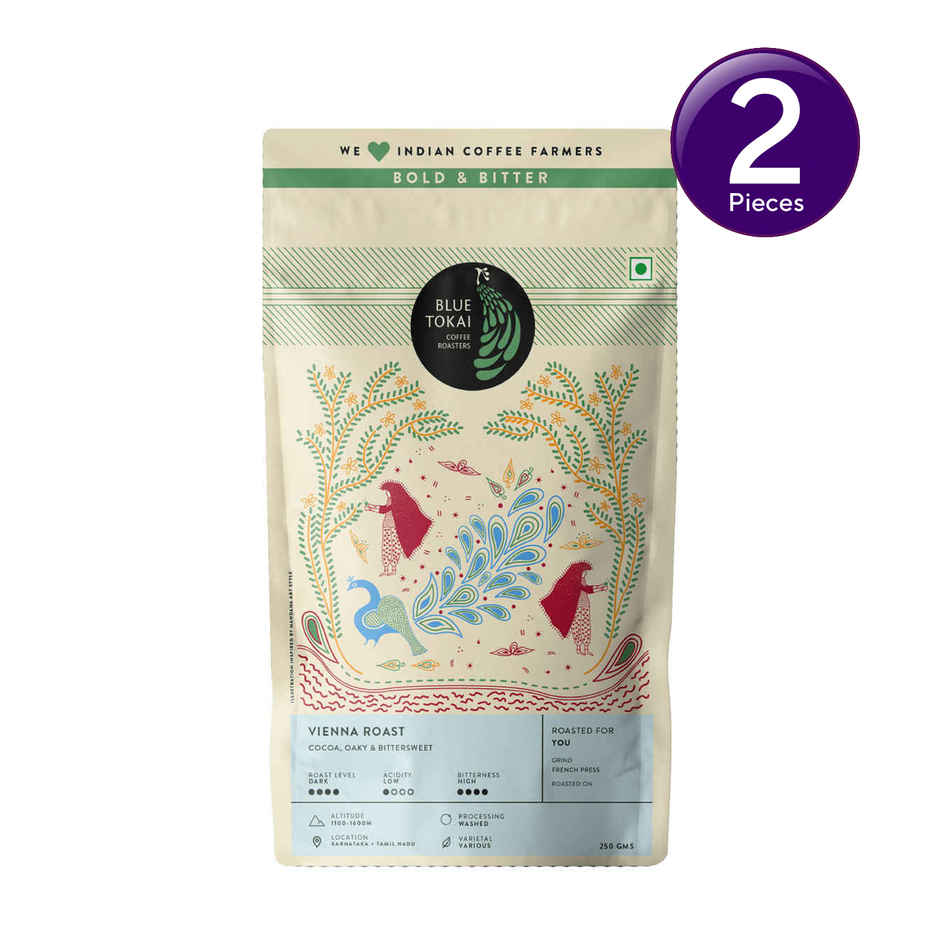 Blue Tokai Vienna French Press Dark Roast Ground Coffee Combo