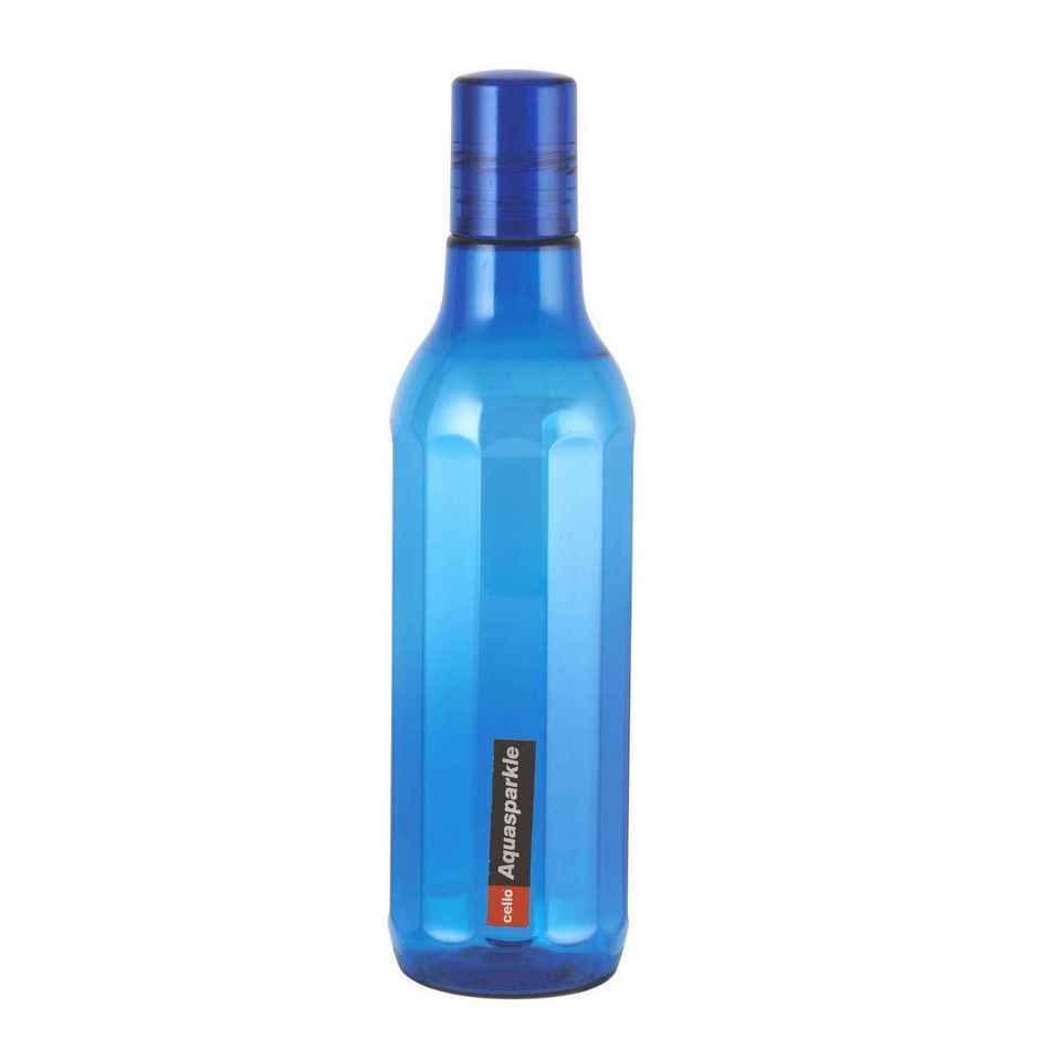 Cello Plastic Aqua Sparkle Water Bottle, 100% Food Grade, Leak Proof and Break Proof | Blue | 1 L