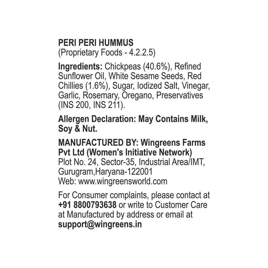 Wingreens Farms Peri Peri Hummus | Hummus Dip | Peri Peri Dip