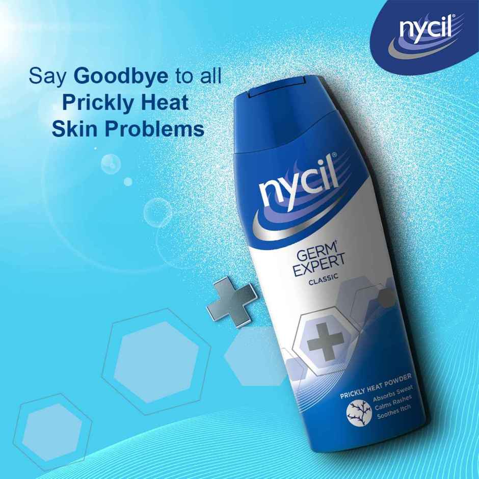 Nycil Germ Expert Prickly Heat Powder - Classic, (Get 60g Free)