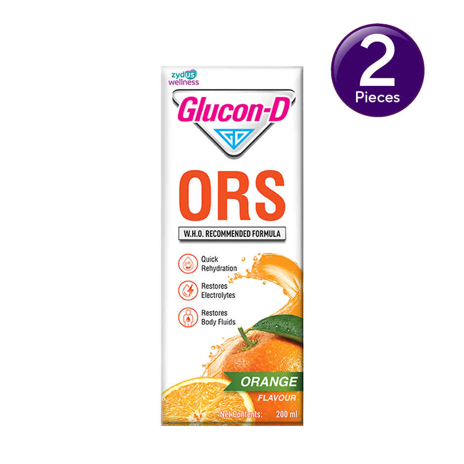 Glucon D ORS Energy Drink Orange Flavour with Electrolytes Combo