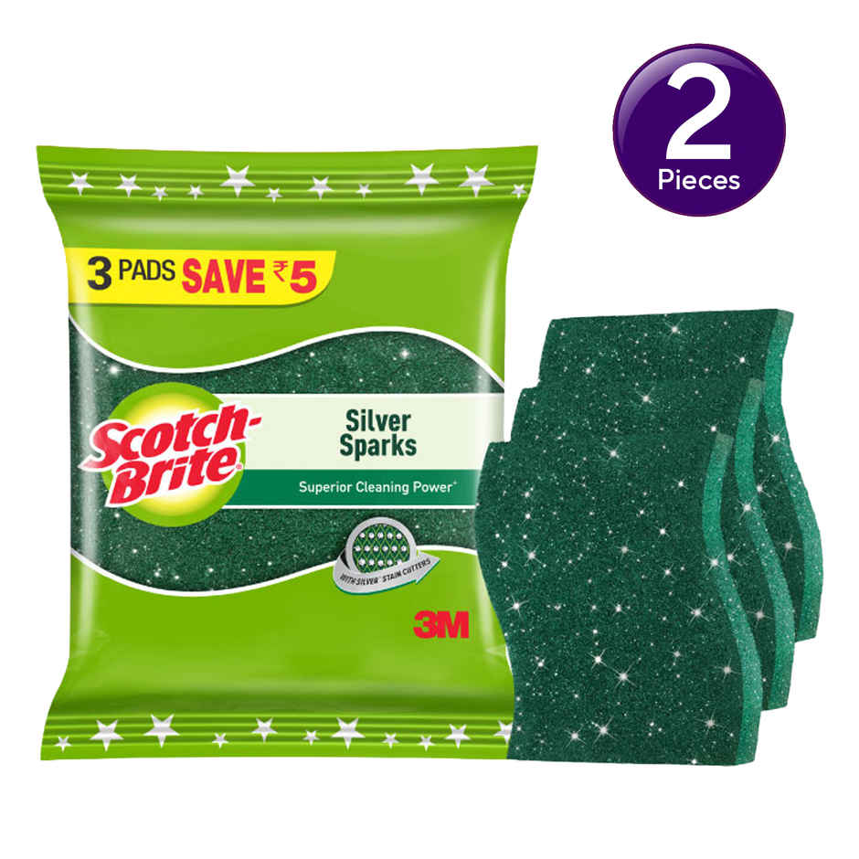 Scotch-Brite Silver Sparks 3s Pack (Pack of 3) Combo