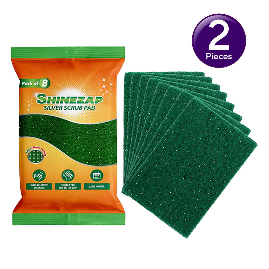 Shinezap Silver Scrub Pad - Pack of 8 Combo 
