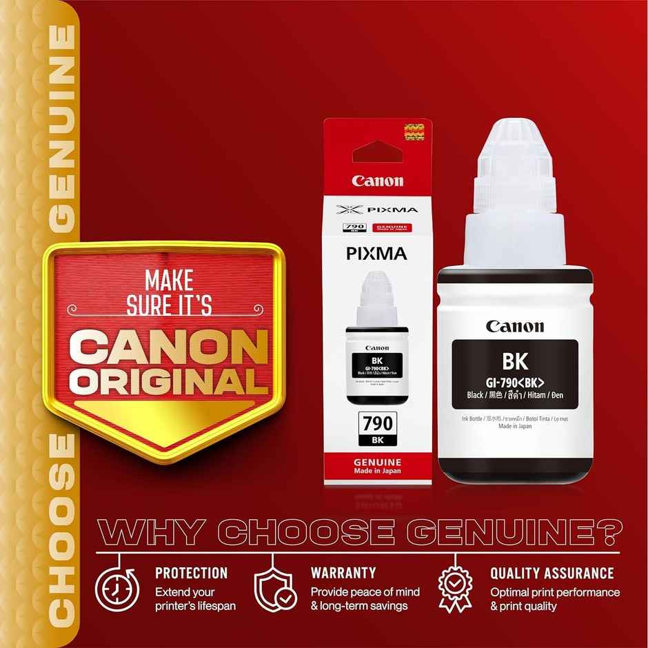 Canon PIXMA GI790 Black Ink Bottle for G1010, G2000, G2012, G3000, G3010, G3012, G4010