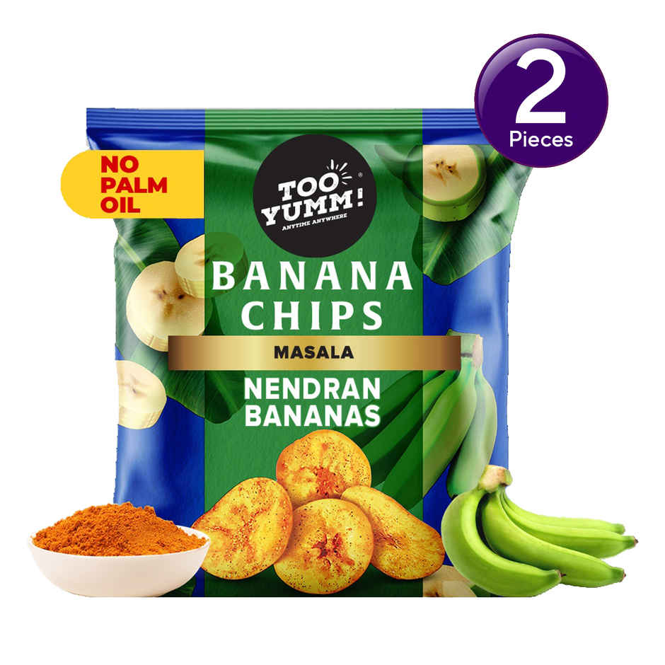Too Yumm Masala Banana Chips Made From Premium Nendran Bananas, No Palm Oil Healthy Snacks Combo