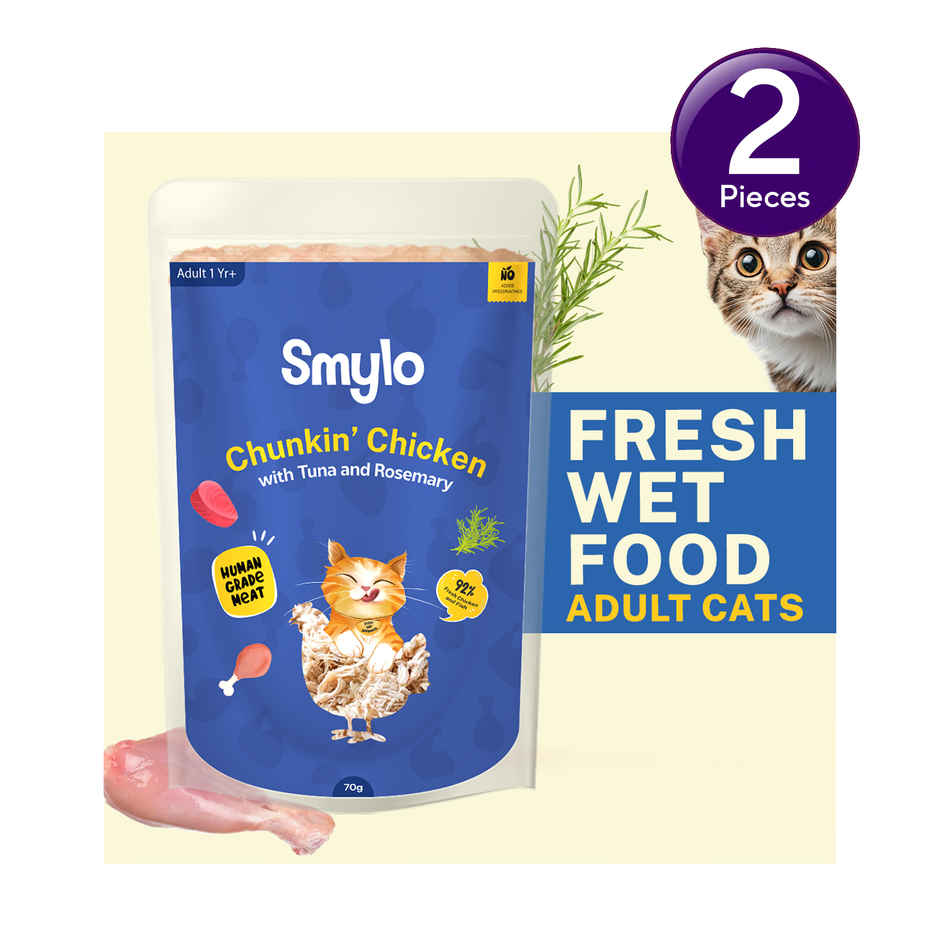 Smylo Adult Chicken & Tuna Wet Cat Food, Fresh & Preservative-Free Combo