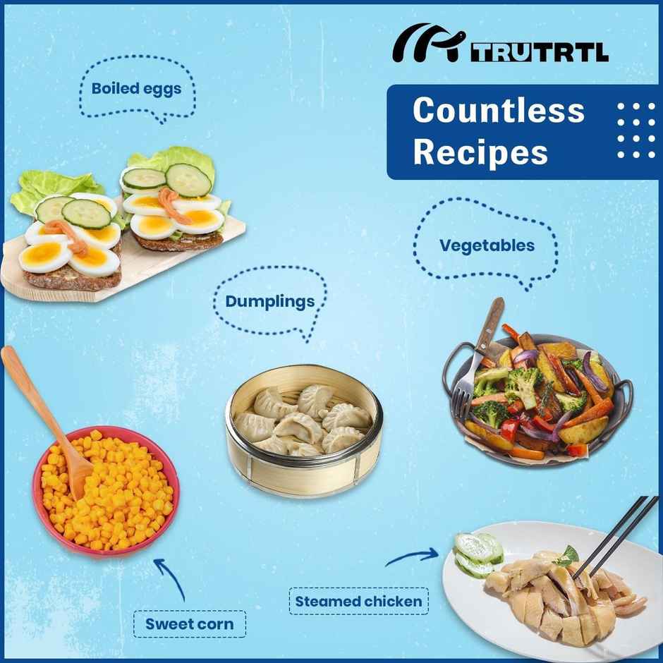 truTRTL Smart Instant Egg Boiler Machine 350 Watts | Plastic, 414 ml, Boil upto 7 Eggs (Hard, Medium, Soft)Automatic, Overheat Protection - Black