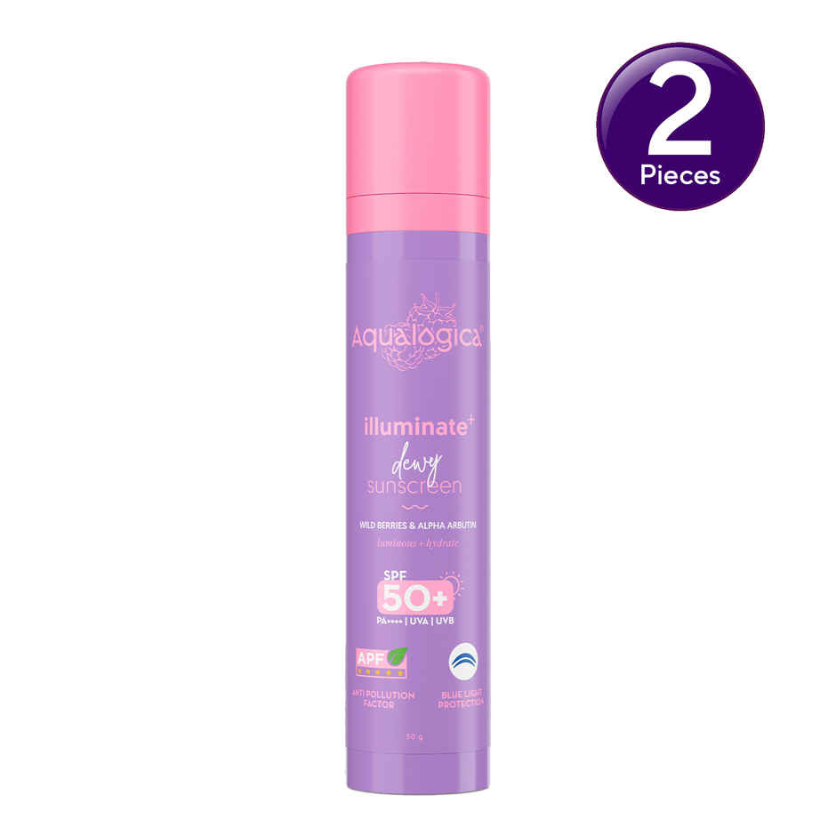 Aqualogica Illuminate+ Dewy Lightweight Sunscreen Gel SPF 50+ PA++++ for All Skin Types Combo
