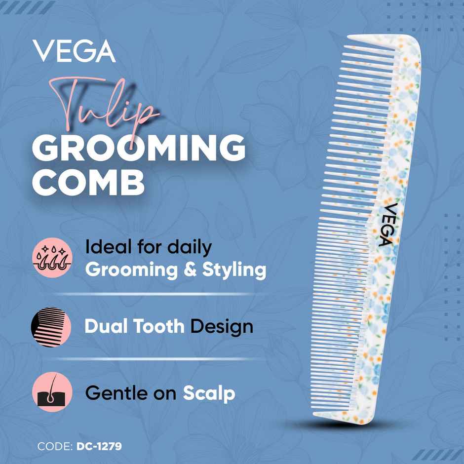 VEGA Tulip Grooming Hair Comb For Men And Women-Large | Dc-1279