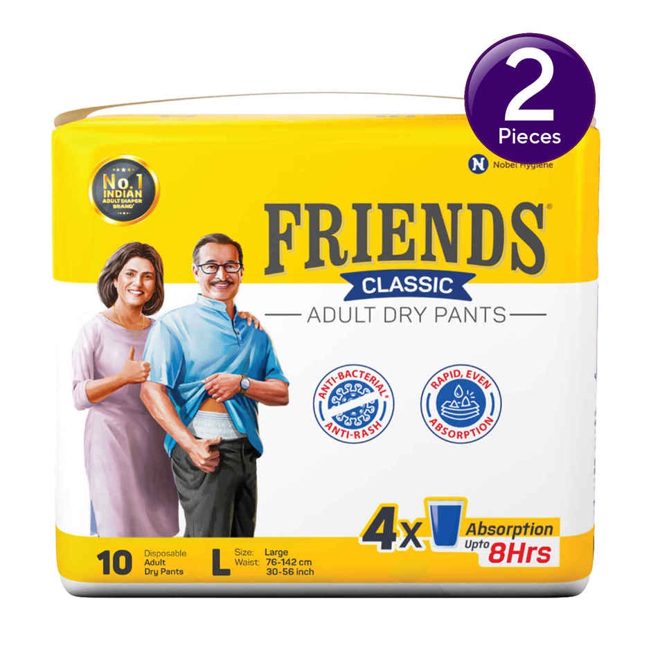 Friends Adult Diaper Pant | Classic Type | L | 30 - 56 inch Combo