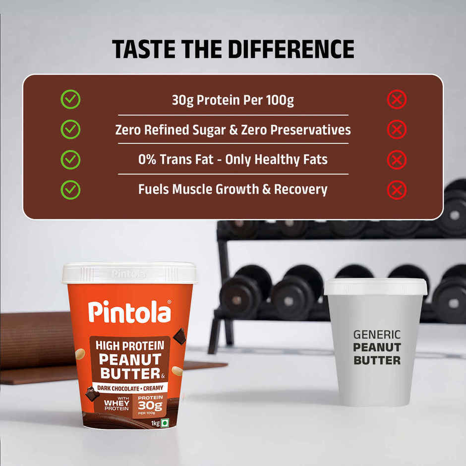 Pintola High Protein Dark Chocolate Peanut Butter - Crunchy