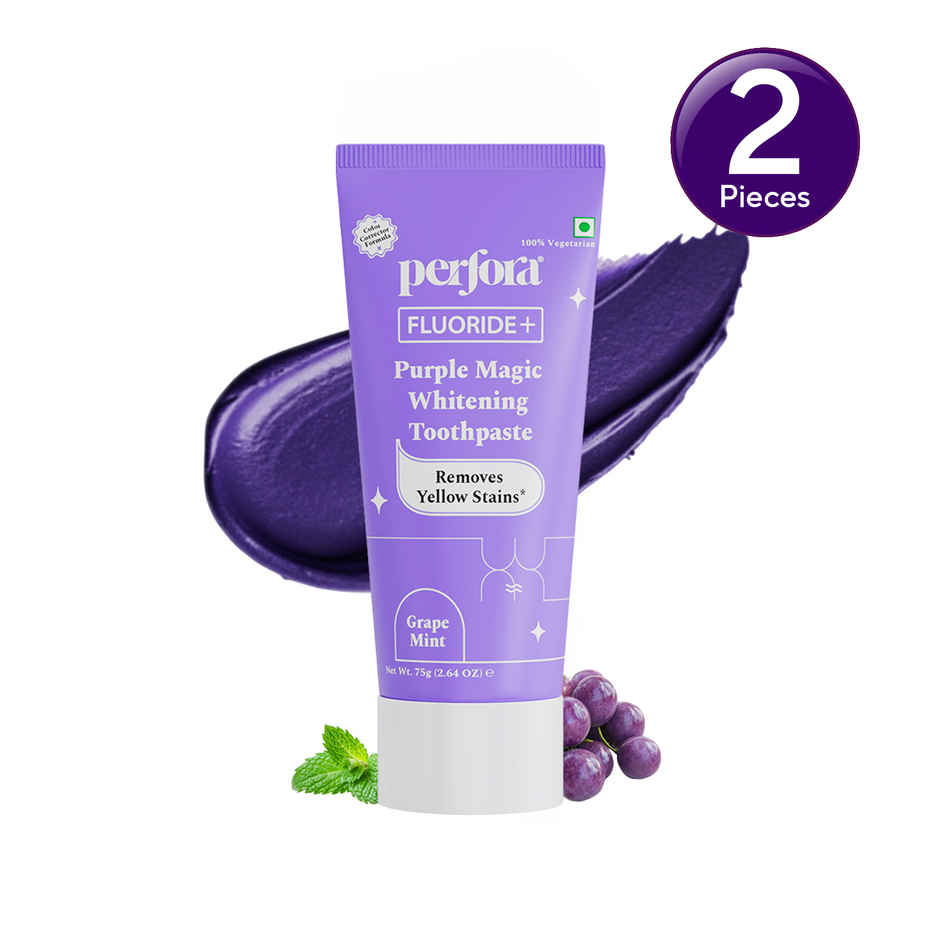 Perfora Fluoride+ Purple Magic Whitening Toothpaste Combo