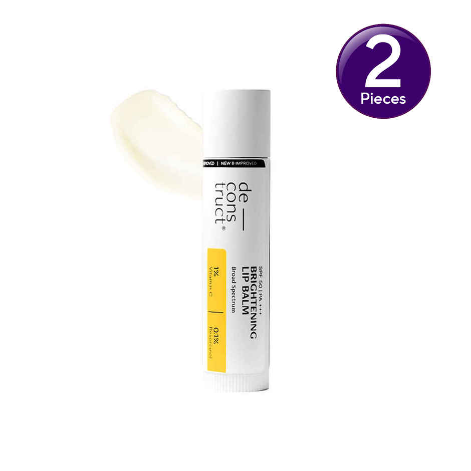Deconstruct Brightening Lip Balm SPF 50 | Vitamin C & Resorcinol | Moisturizes & Brightens Combo