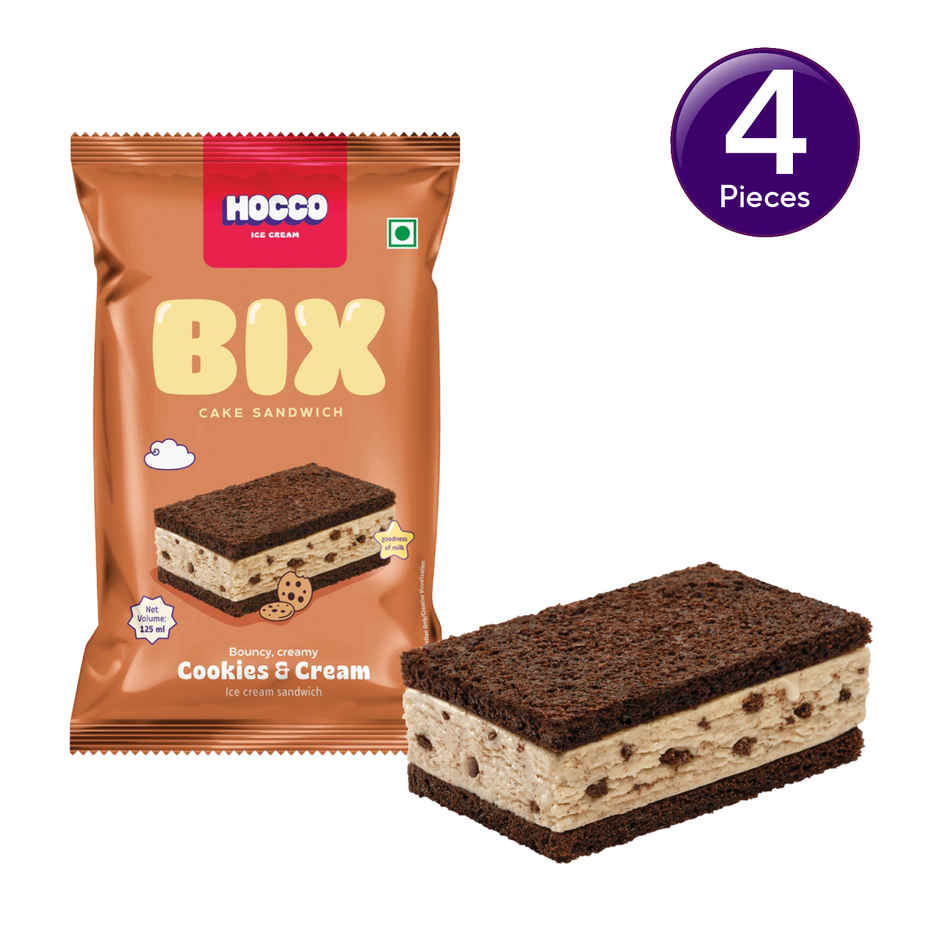 Hocco Bix Cake Cookies & Cream Ice Cream  Sandwich Combo