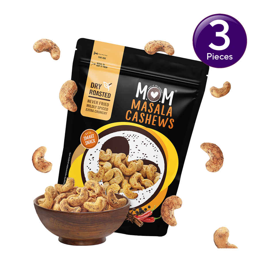 MOM Roasted Masala Cashews | Crunchy Snack Nuts Combo
