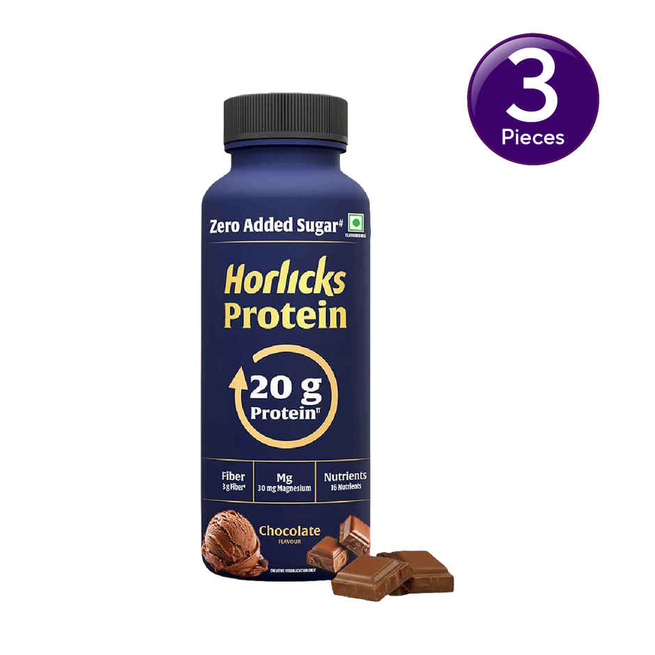 Horlicks Protein Milkshake, with 20g Protein Chocolate Flavour Combo 