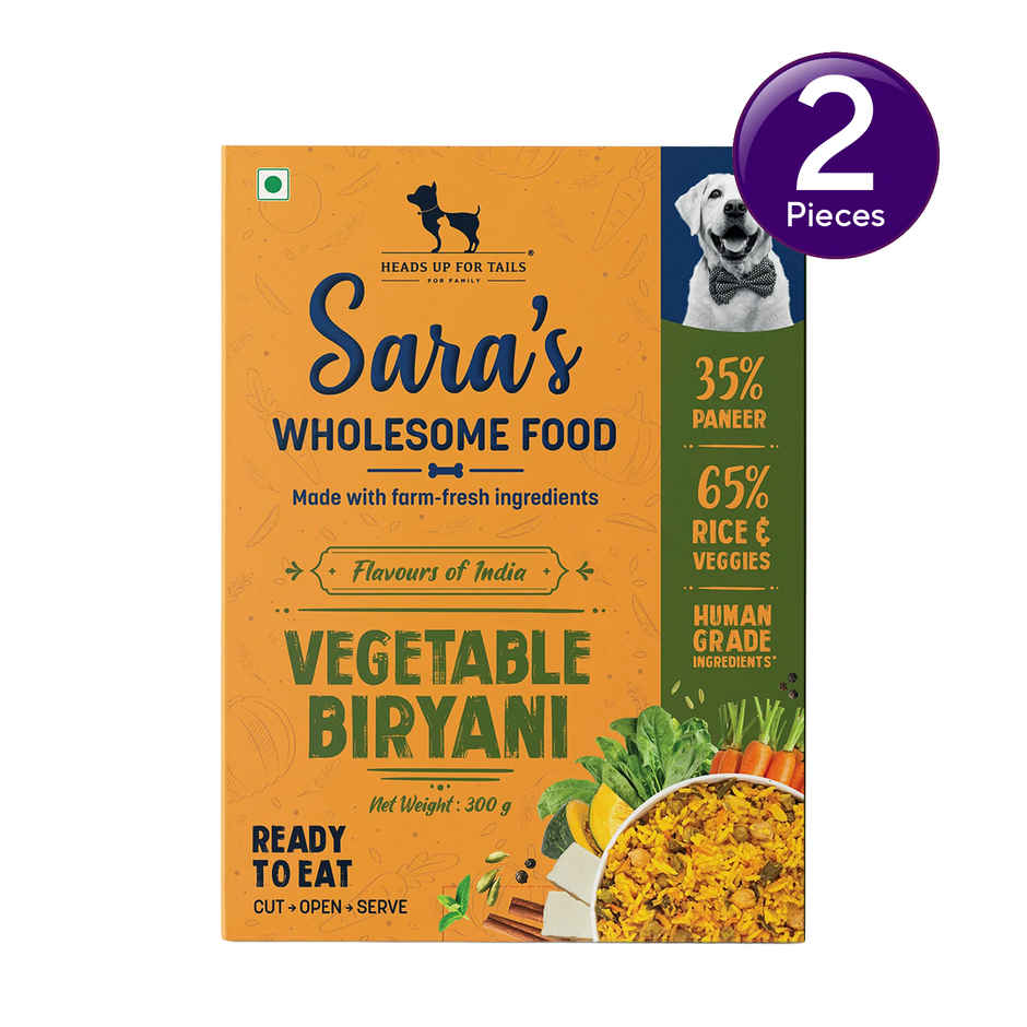 HUFT Sara's Wholesome Flavours Of India Vegetable Biryani Dog Wet Food Combo