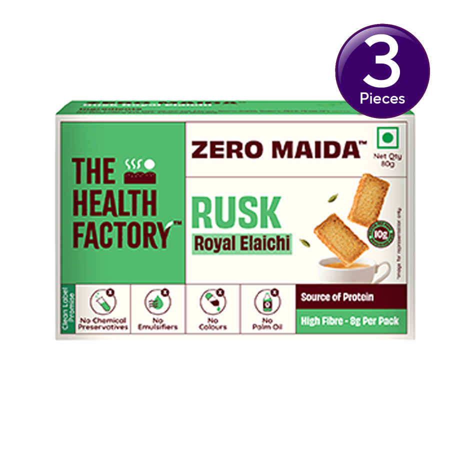 The Health Factory Zero Maida Rusk -  Royal Elaichi Combo