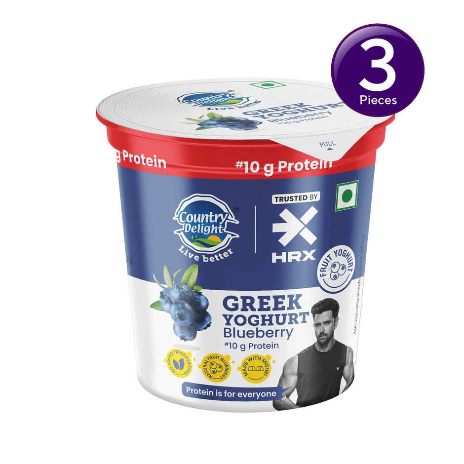 Country Delight 10g Protein Greek Yoghurt | Blueberry Combo 