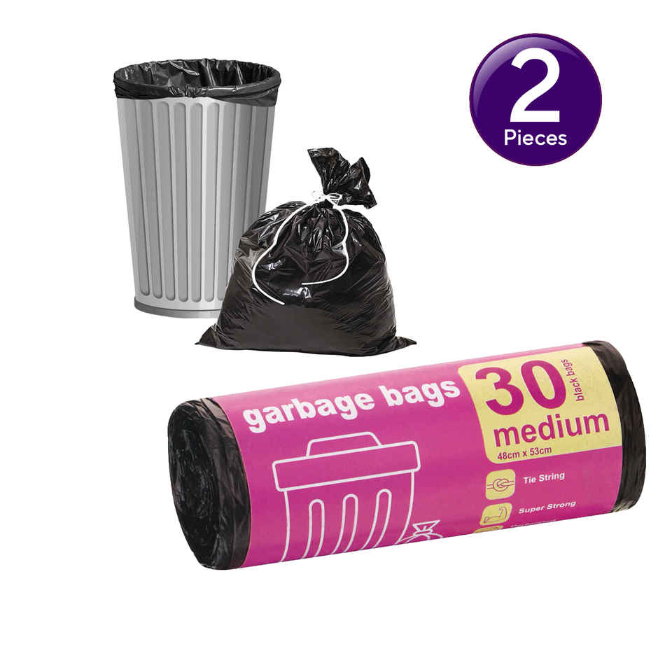 Garbage Bag Roll Black - Medium - 19 x 21 inch-Pack of 2