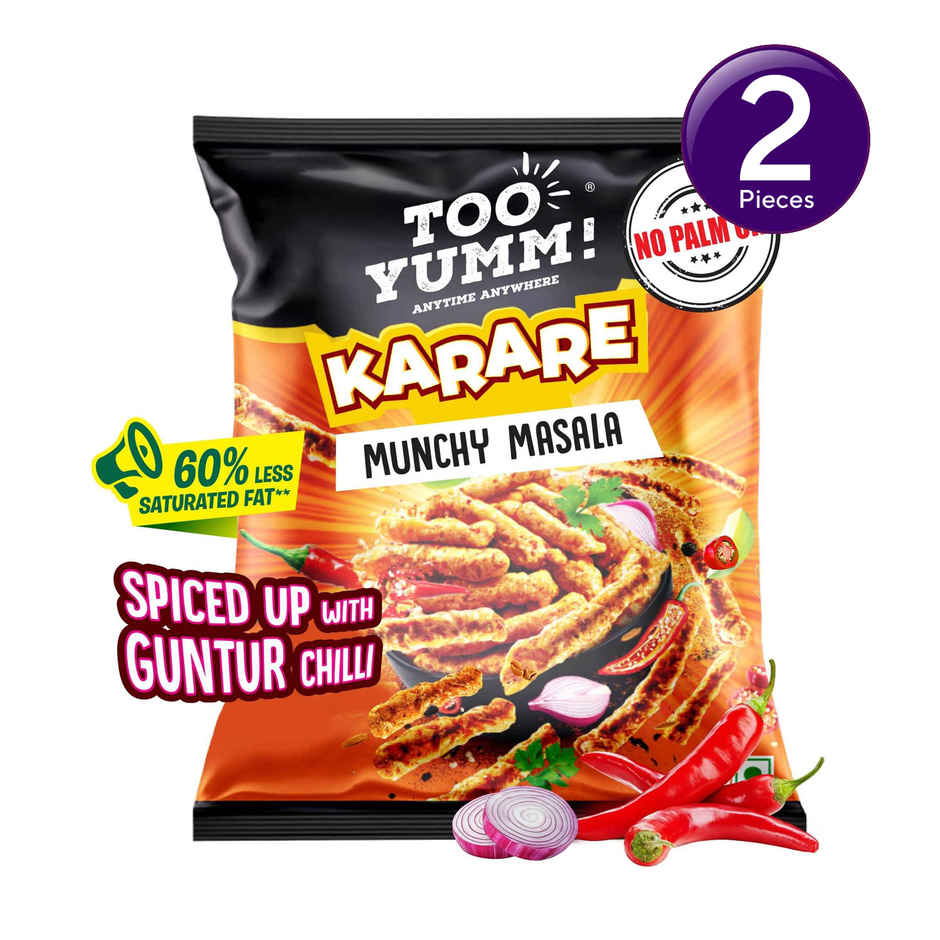 Too Yumm! Karare Munchy Masala | Spicy | No Palm Oil Crisps Combo