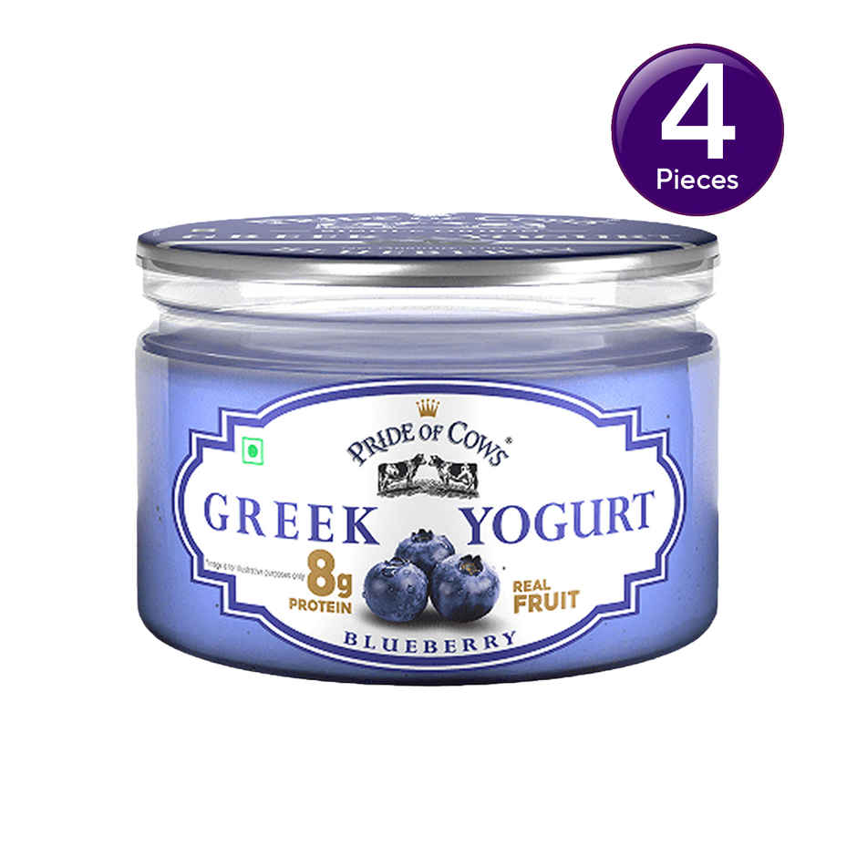 Pride of Cows Greek Yogurt | Blueberry |  Real Fruit Combo 