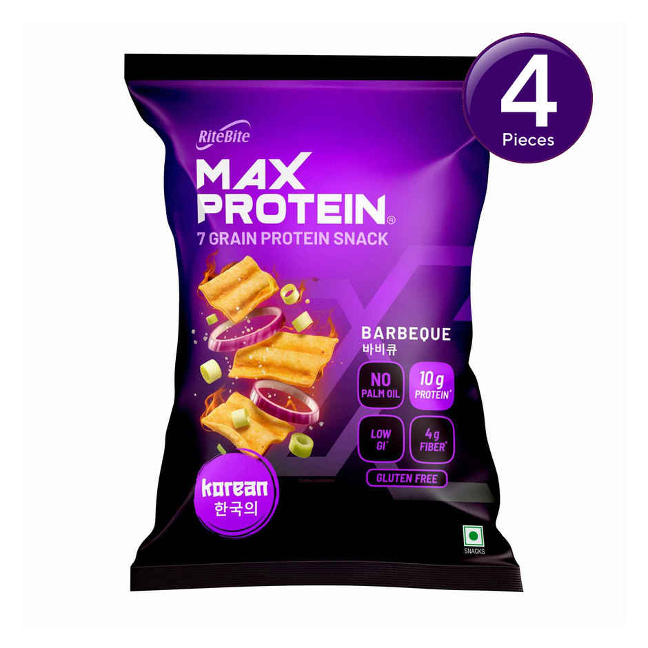 RiteBite Max Protein Barbeque Multigrain  Protein Korean Chips | 10g Protein | 4g Fiber Combo
