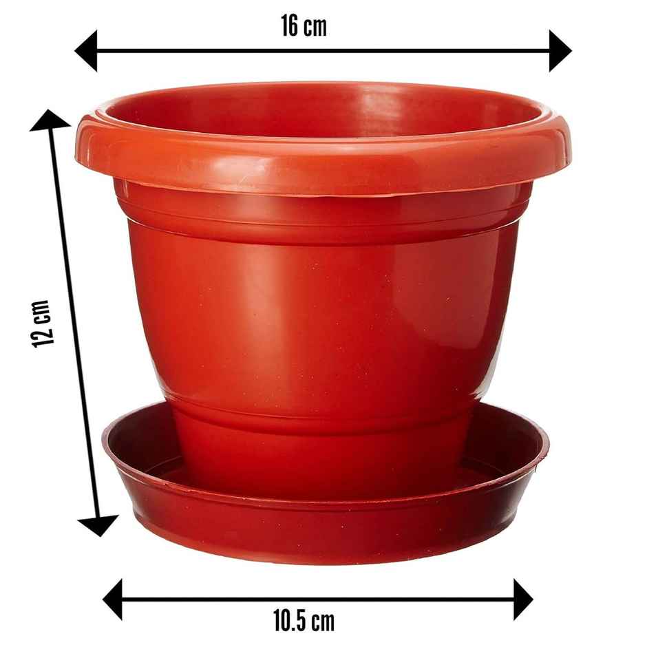 Leafy Tales Small 6" Terracotta Plastic Pots | 6 Pieces | 6 Inch Pot Size