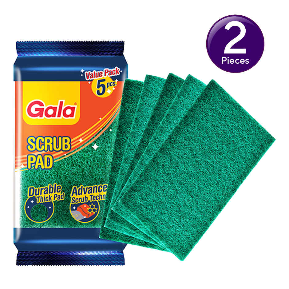 Gala Sparkle Magic Utensil Green Scrubber Pad (Pack of 5) Combo  