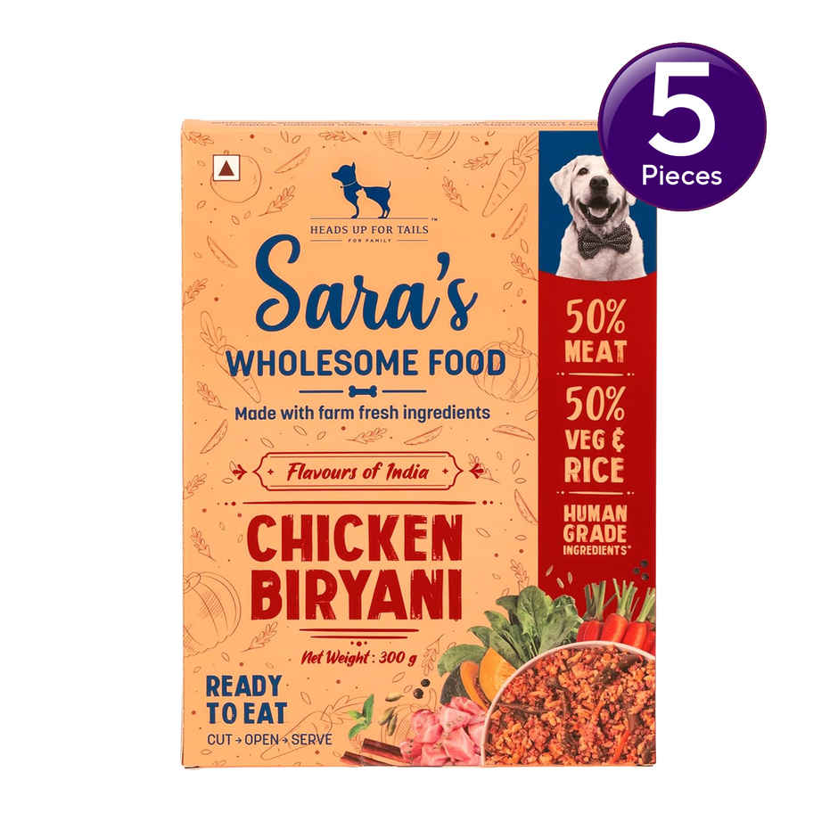 HUFT Sara's Wholesome Food Chicken  Biryani  Dog Food Pack Combo