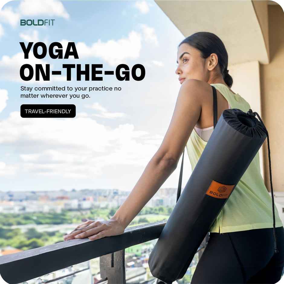 Boldfit Yoga Mat Cover - Black (Only Bag, Mat Not Included)