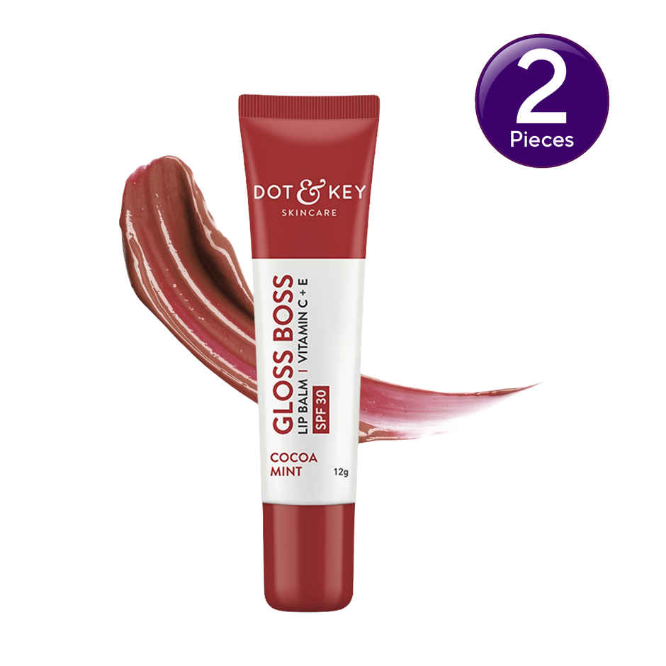 Dot & Key Gloss Boss Tinted Lip Balm SPF 30 Vitamin C + E - Cocoa Mint Combo   