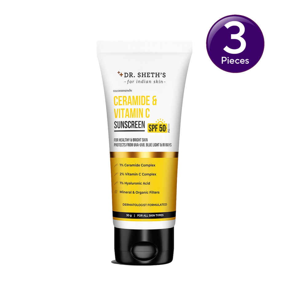 Buy Dr. Sheth'S Ceramide & Vitamin C Sunscreen Spf 50Pa+++ No White ...