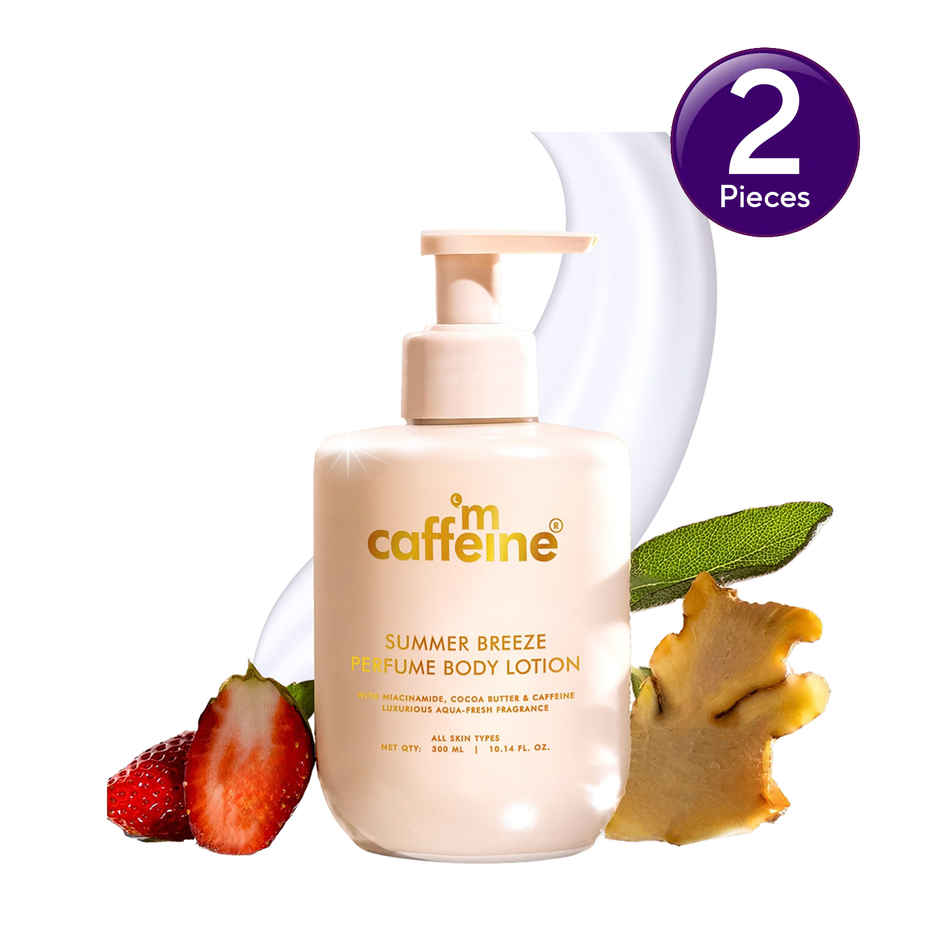 mCaffeine Summer Breeze Perfume Body Lotion With Niacinamide - Cocoa Butter|Fresh Aquatic Fragrance Combo    