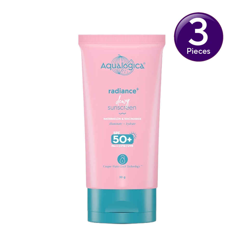 Aqualogica Radiance+ Dewy Lightweight Sunscreen Gel SPF 50+ PA+++ for Oily & Acne-Prone Skin Combo