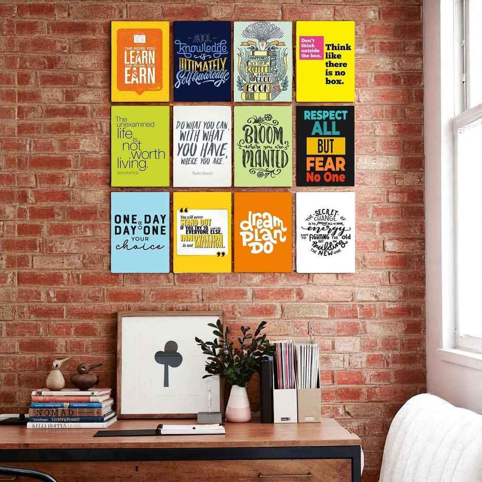 Paper Plane Design Motivational Wall Posters | Set of 12 | (29 cm x 21 cm) D10