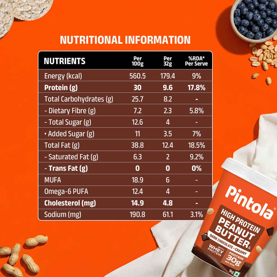 Pintola High Protein Dark Chocolate Peanut Butter - Crunchy