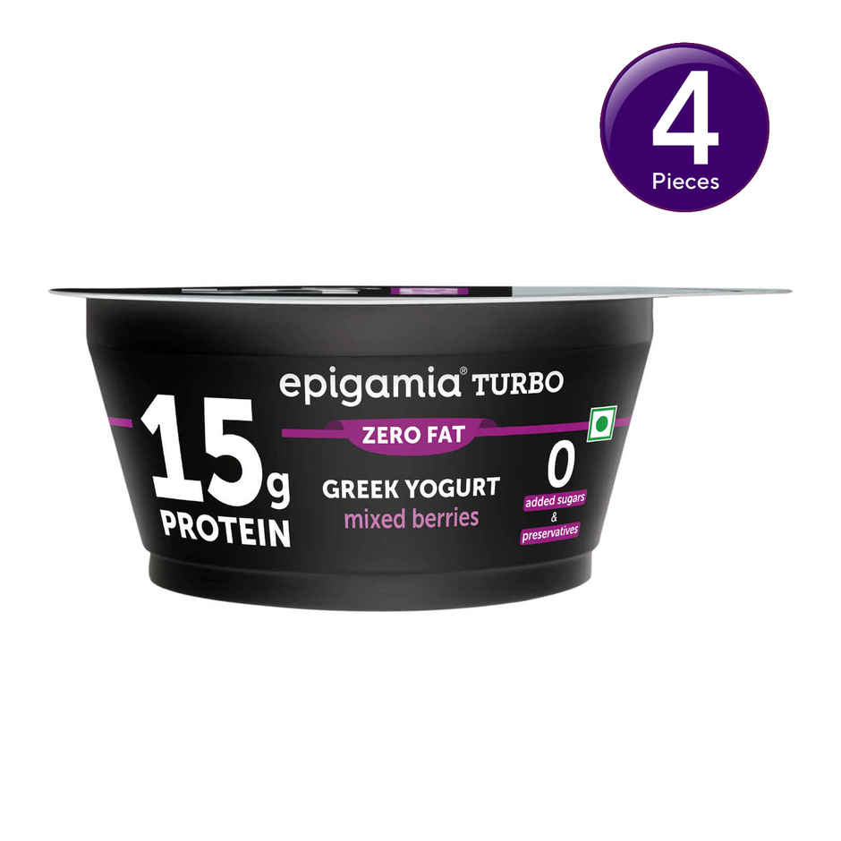epigamia 15 g Protein Turbo Yogurt, Mixed Berries Combo  
