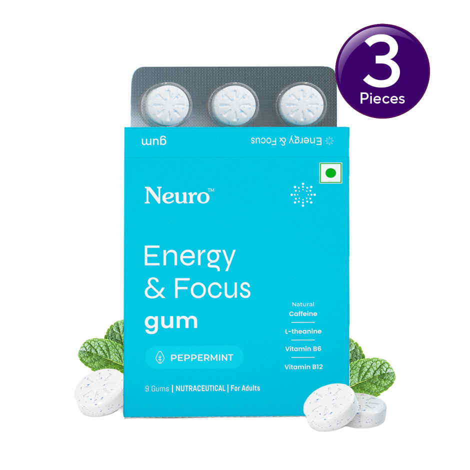 Neuro Energy and Focus Gums Blister Peppermint  Combo