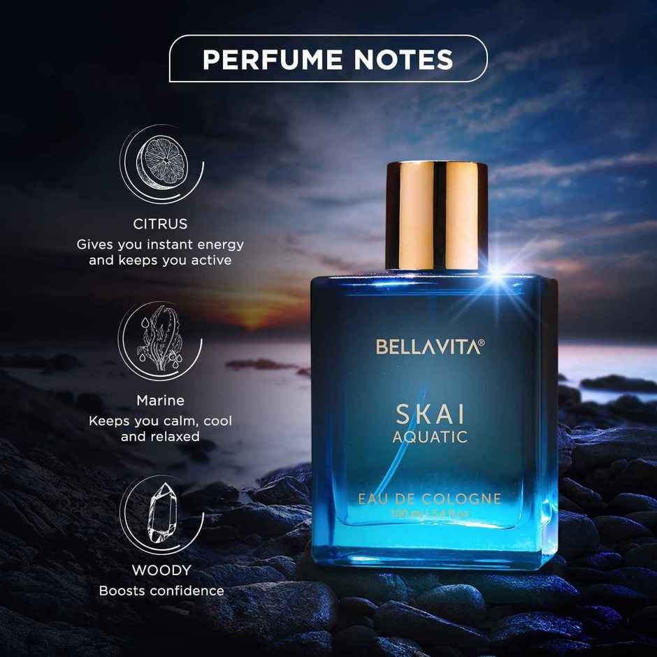 Bella Vita Organic Luxury Skai Aquatic Unisex Eau De Cologne Perfume | Everyday Fragrance