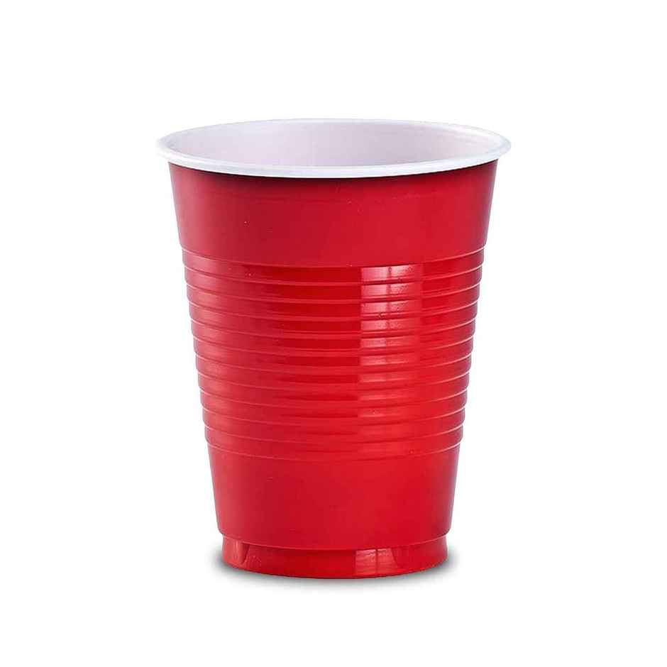URGO 480 ml Premium Party Cups | Pack of 10 | Red Disposable Glass