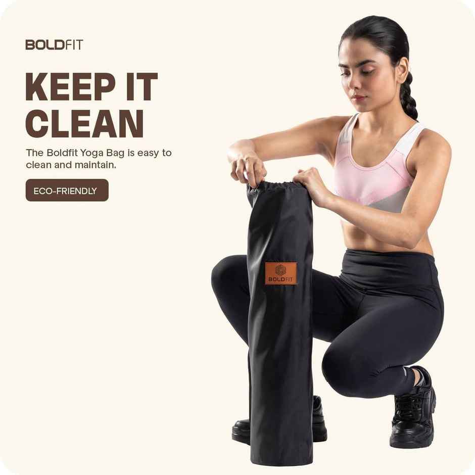 Boldfit Yoga Mat Cover - Black (Only Bag, Mat Not Included)