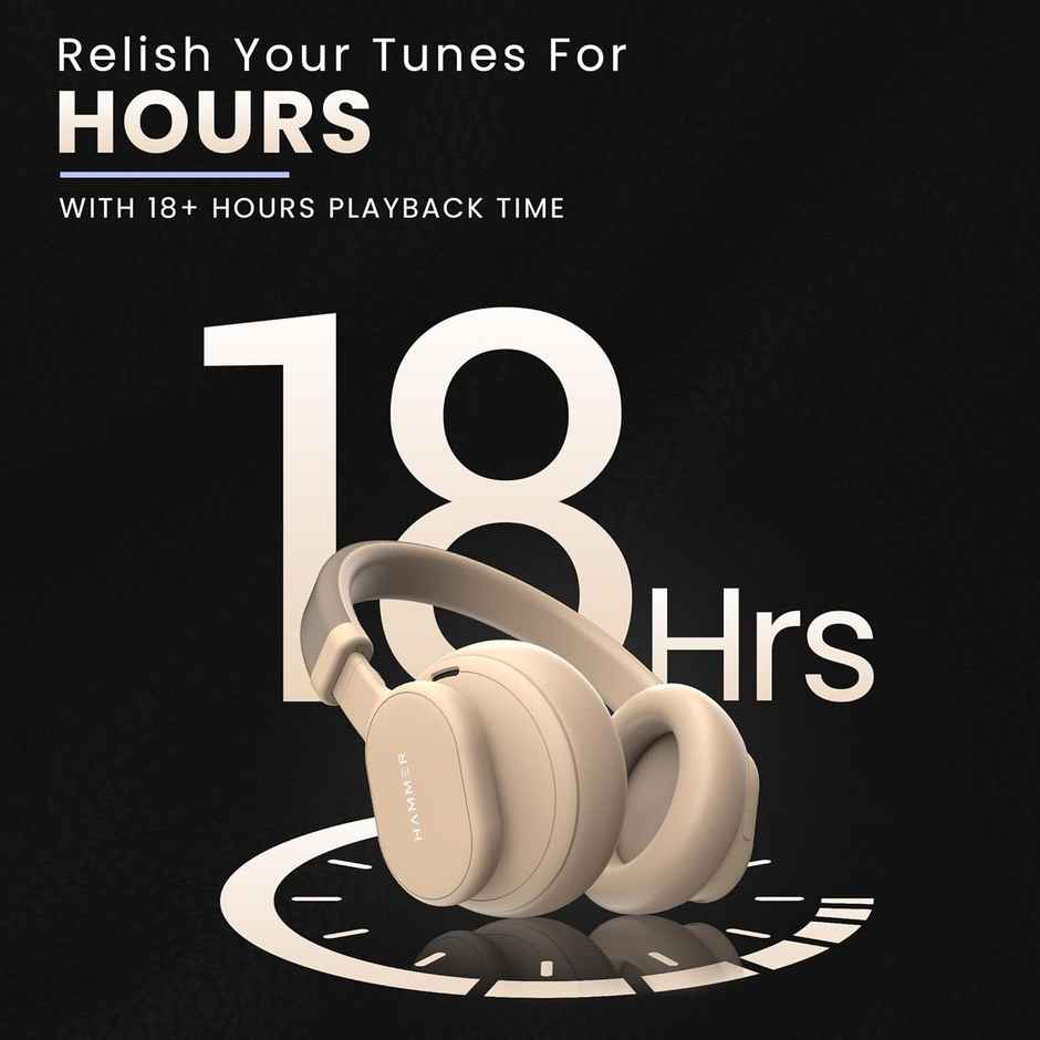 Hammer Touch Control Bash Max Over The Ear Wireless Bluetooth Headphones With Mic - Apricot