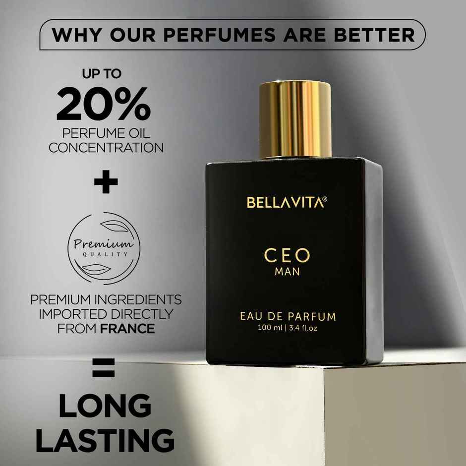 Bella Vita Organic Ceo Man Eau De Parfum For Men Long-Lasting Hints Of Lemon And Sugar Combo