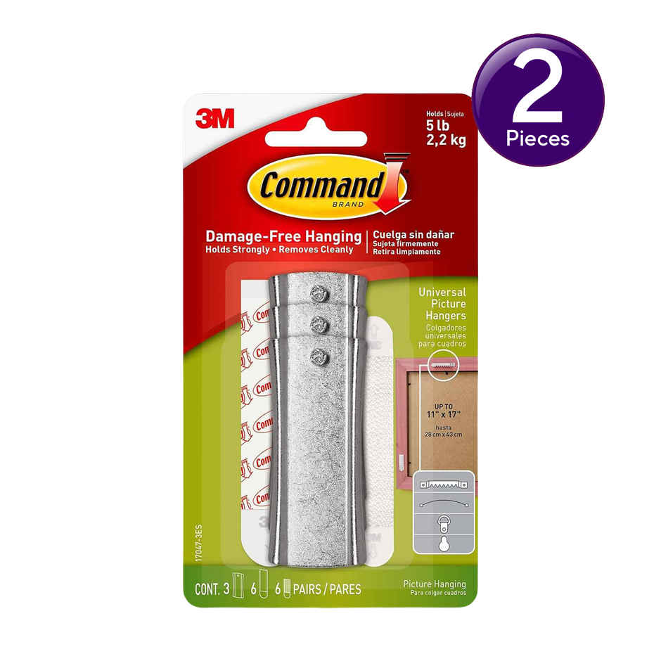 Command Picture Hanging Hooks | Silver Combo 
