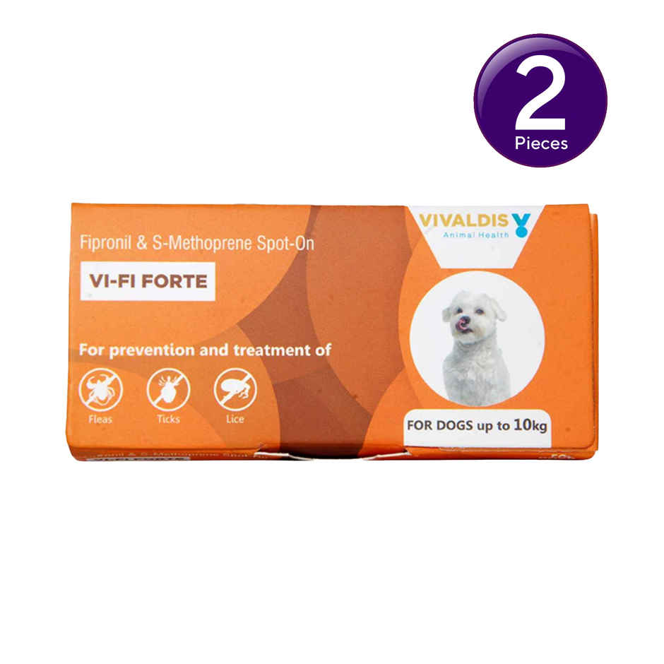 Vivaldis Spot On for Dogs & Puppy up to 10 kg | Anti Tick, Flea & Lice Treatment | VI-FI Forte Combo 
